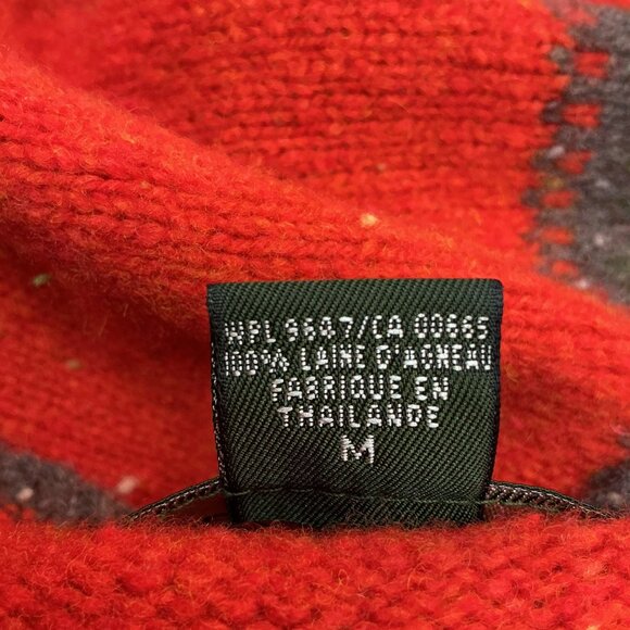 Eddie Bauer 100% Lambswool Fair Isle V-Neck Sweater Womens Medium - Picture 9 of 11